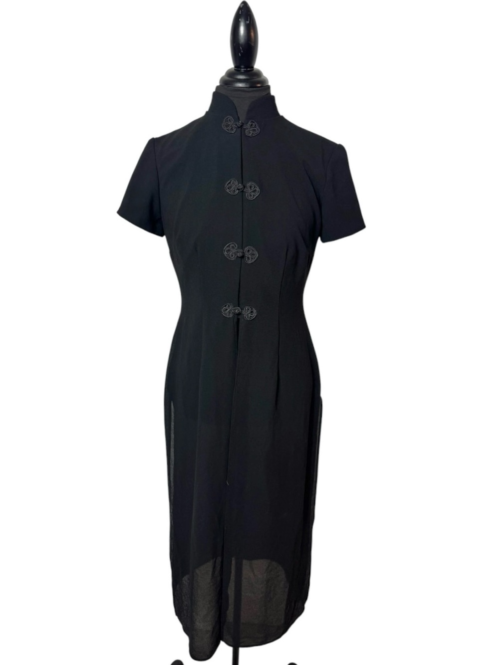 Sheri Martin Black Mandarin-Collar Tunic - Picture 3 of 16